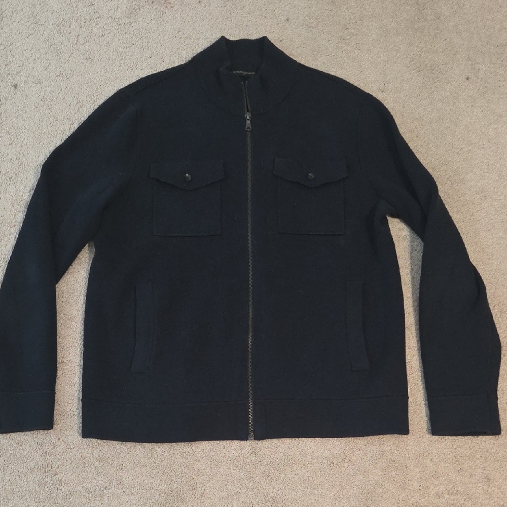 🔥Banana Republic Navy Blue Sweater Zip Front Sweater